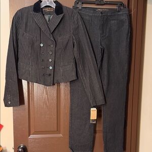 Polo by Ralph Lauren Black Pinstripe Blazer and Pants Set